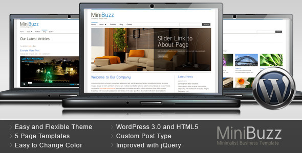 MiniBuzz - Minimalist Business WordPress Theme - ThemeForest Item for Sale