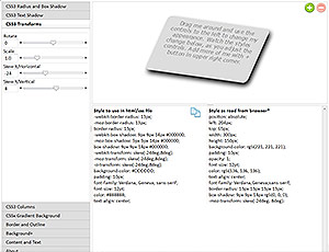 CSS3 Playground screenshot
