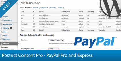 Restrict Content Pro - PayPal Pro and Express Restrict Content Pro - PayPal Pro and Express