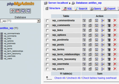 hosting2 wordpress database